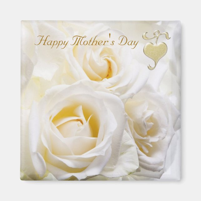 White Roses - Mother's Day Magnet (Front)