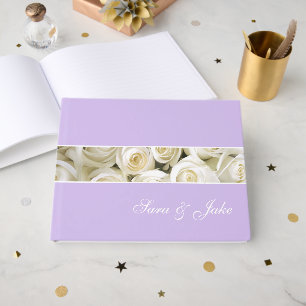 White Roses Non-Foil Foil Guest Book
