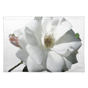 White Roses Party Shower Wedding Blossoms Destiny Cloth Placemat