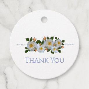 White roses Personalized  Favor Tags