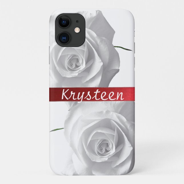 White Roses Personalized iPhone 5 Case (Back)