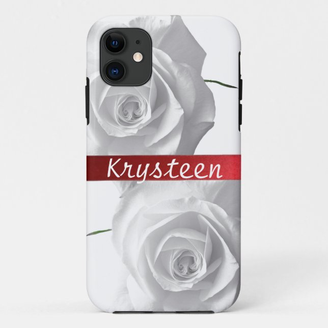 White Roses Personalized iPhone 5 Case (Back)