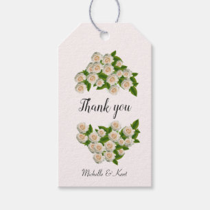 White Roses Personalized Thank You Gift Tag