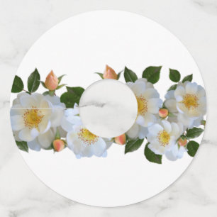 White roses Personalized  Wine Glass Tag