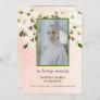 White Roses Photo Funeral Memorial Prayer Card