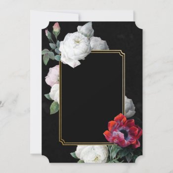 White Roses & Red Peony Spring Blank Invite 2 by LilithDeAnu at Zazzle