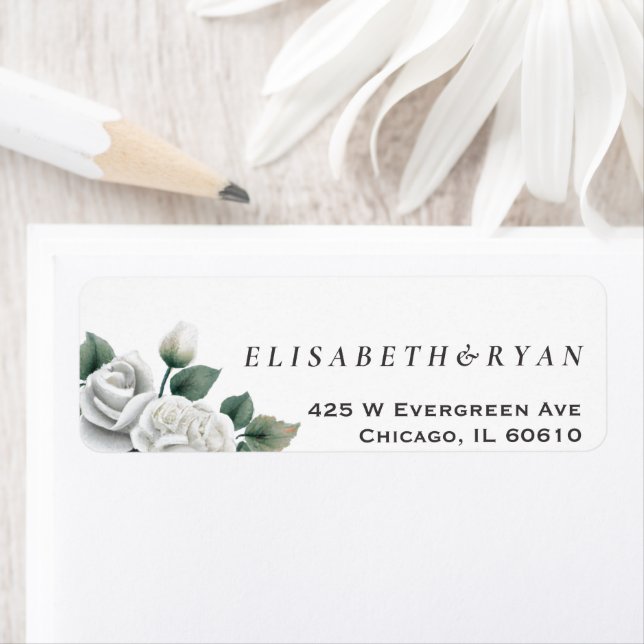 White Roses Return Address Label (Insitu)