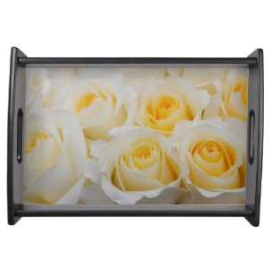 White Roses Serving Tray