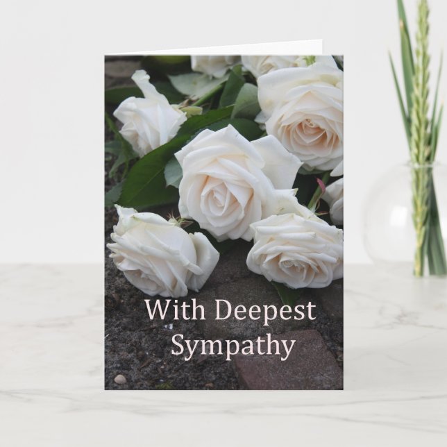 White roses sympathy card (Front)