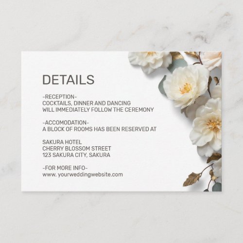 White Roses Textured Flowerds Details