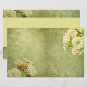 White Roses Vintage Stationery