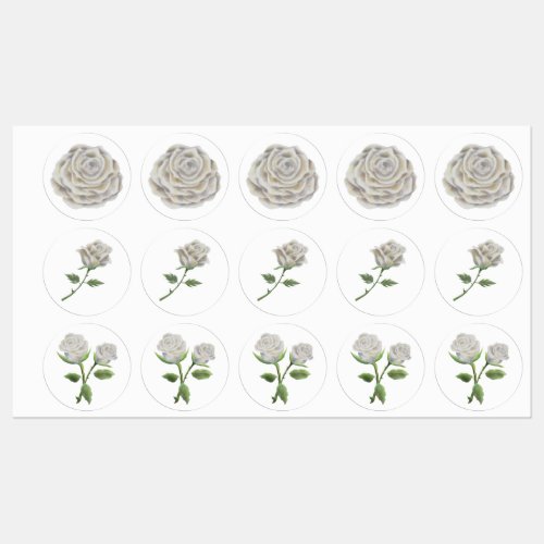 White Roses _ Watercolor Labels