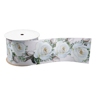 White Roses Wedding Craft Ribbon