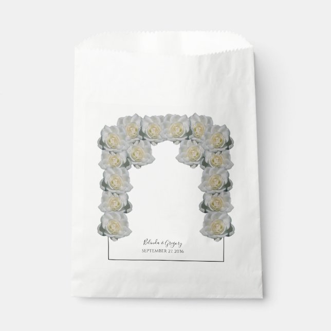 White Roses Wedding  Favor Bag (Front)