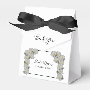 White Roses Wedding Favor Boxes