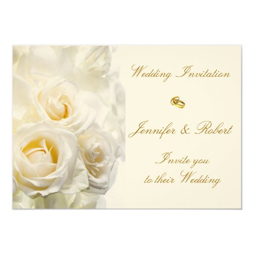 Lovely Rose Wedding Invitations White Roses Wedding Invitation