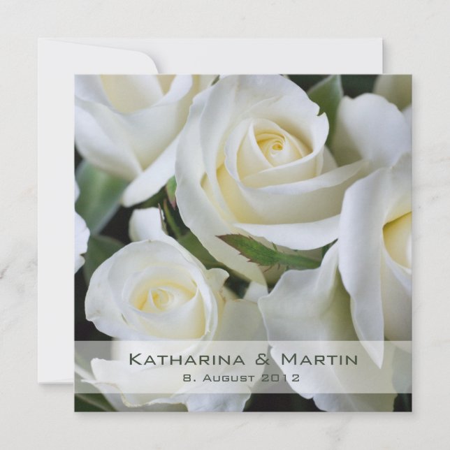 White Roses • Wedding Invitation (Front)