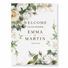 White Roses Wedding Welcome Sign