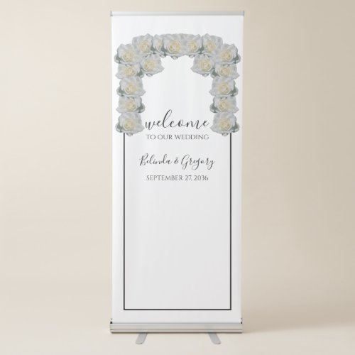 White Roses Wedding Welcome Sign