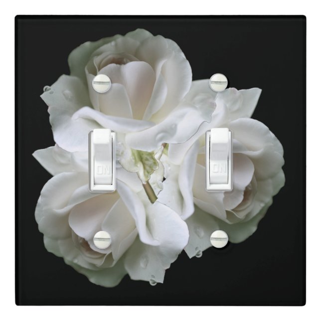 White Roses With Raindrops Bouquet         Light Switch Cover (In Situ)