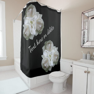 White Roses With Raindrops Bouquet          Shower Curtain