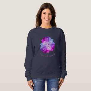 White Roses With Raindrops Tinted Personalized Sweatshirt