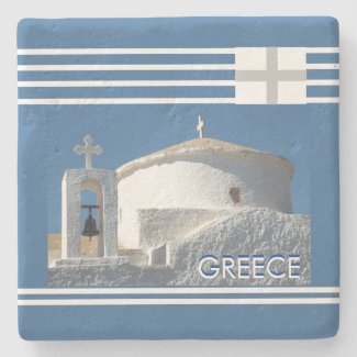 White Round Greek Church/crosses, bell