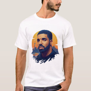 White Round Neck Drake Fan T-Shirt – Canadian Sing