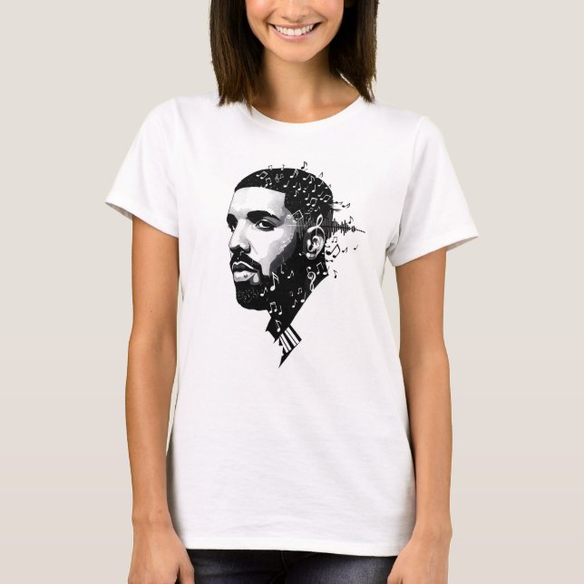 White Round Neck Drake Fan T-Shirt – Canadian Sing (Front)