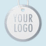 White Round Silver Foil Hang Tags with Custom Logo