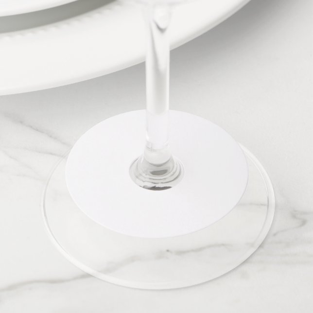 White Round Wine Glass Tag (Close Up)