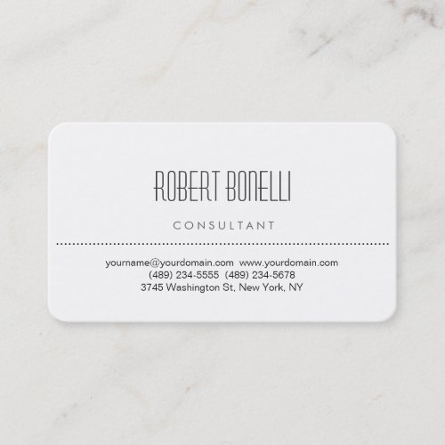 White Rounded Corner Consultant Business Card