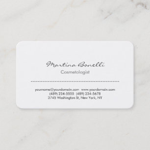 White Rounded Corner Cosmetologist Business Card