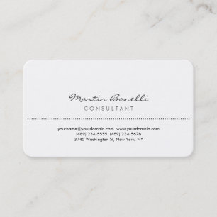 White Rounded Corner Elegant Consultant Minimalist Business Card