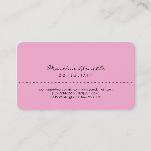 White Rounded Corner Lavender Pink Business Card