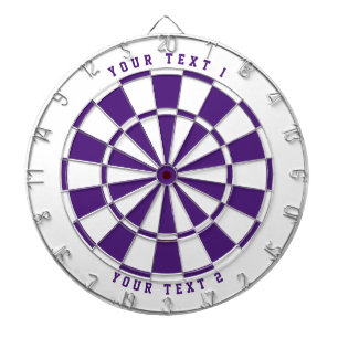 White & Royal Purple Wide-Spaced Sports Font Dart Board