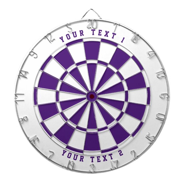 White & Royal Purple | Wide-Spaced Sports Font Dart Board (Front)
