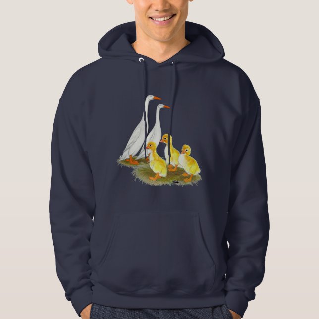 White Runner Duck Family Hoodie (Front)