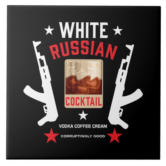 White Russian Cocktail Ceramic Tile (Front)