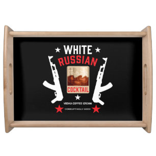 White Russian Cocktail Serving Tray
