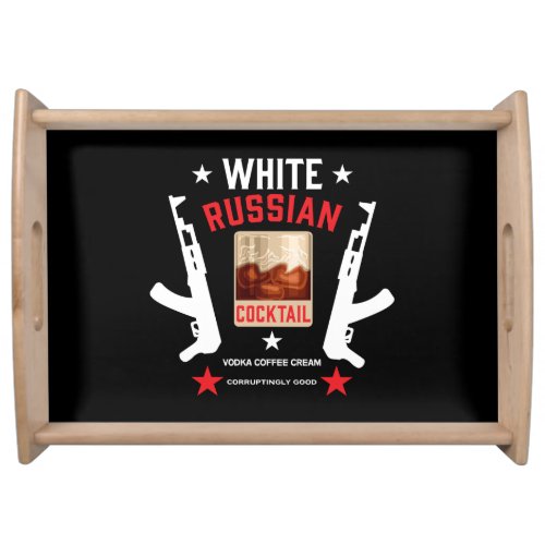 White Russian Cocktail Serving Tray