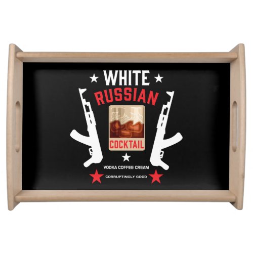 White Russian Cocktail Serving Tray