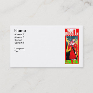 WHITE RUSSIAN SATIVA INDICA BUSINESS CARD