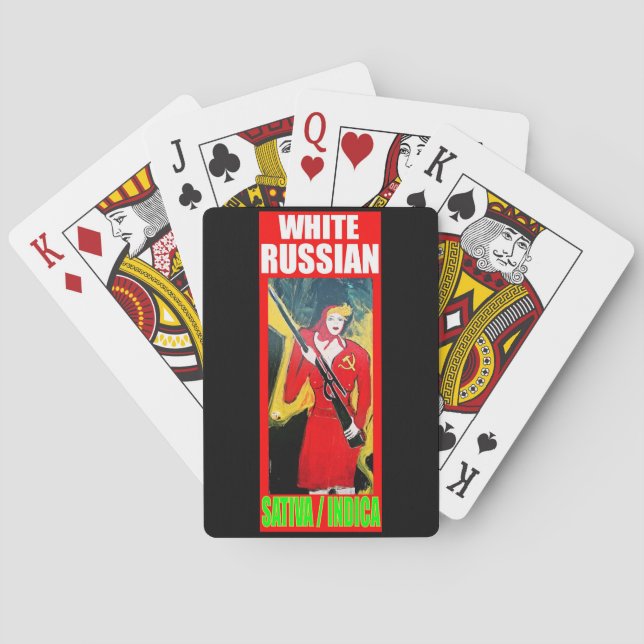 WHITE RUSSIAN SATIVA INDICA POKER CARDS (Back)