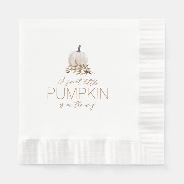 White Rustic Boho Pumpkin Baby Shower Napkins (Front)