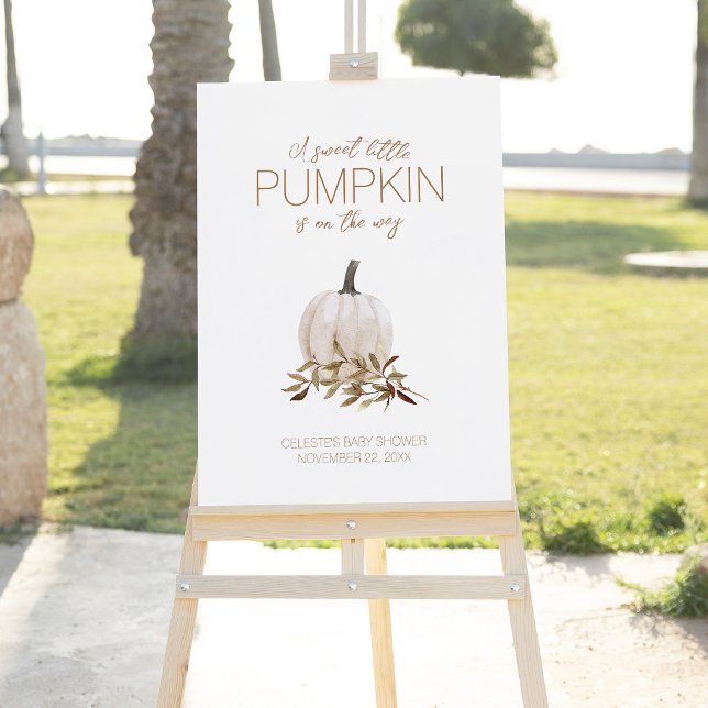 White Rustic Boho Pumpkin Baby Shower Welcome Foam Board (Creator Uploaded)