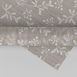 White Rustic Floral Christmas Wrapping Paper<br><div class="desc">This white rustic floral christmas wrapping paper is perfect for a cute holiday gift. The design features rustic white christmas foliage,  holly branches and twigs on a dark cream faux linen background.</div>