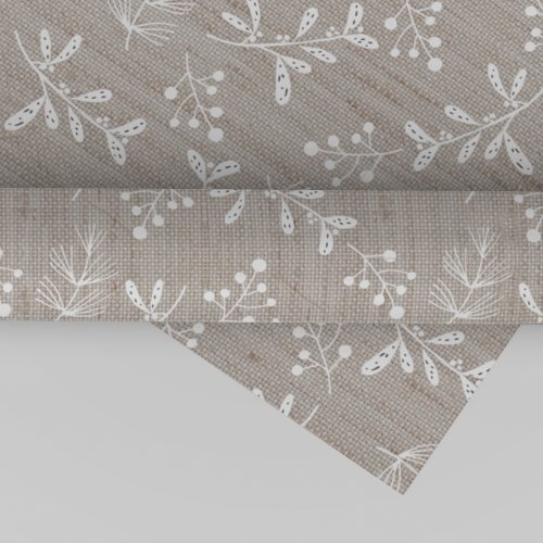 White Rustic Floral Christmas Wrapping Paper