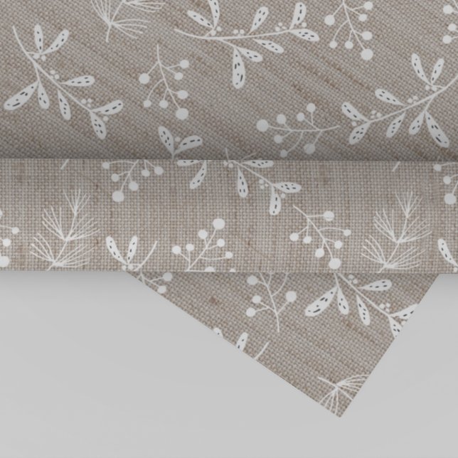 White Rustic Floral Christmas Wrapping Paper (Creator Uploaded)