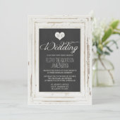 White Rustic Frame Chalk Wedding Invitation (Standing Front)